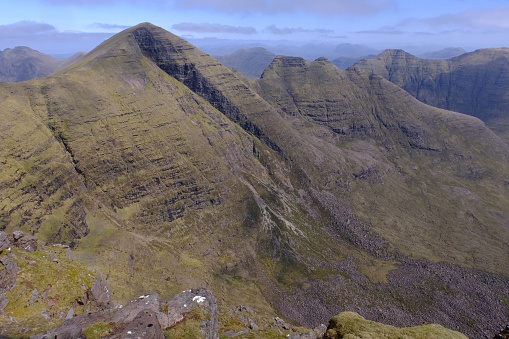 Beinn Alligin and the Horns of Alligin photographed from the summit of Tom Na Gruagaich