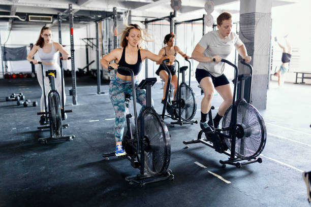 istock Motivated and strong people working out in the gym 1497018238