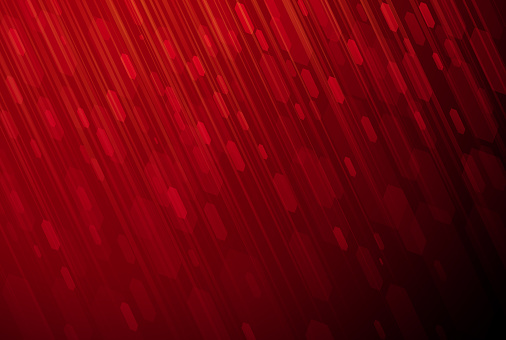 Red abstract fast moving blurred lines and shapes vector background illustration