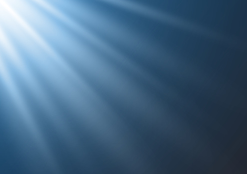Bright rays of blue shining light vector on black background. Abstract religious or heaven background.