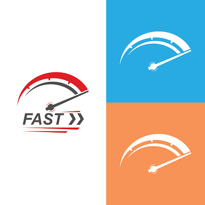 Speed Logo Design with Minimalist Concept. Speedometer Speed Logo Icon.