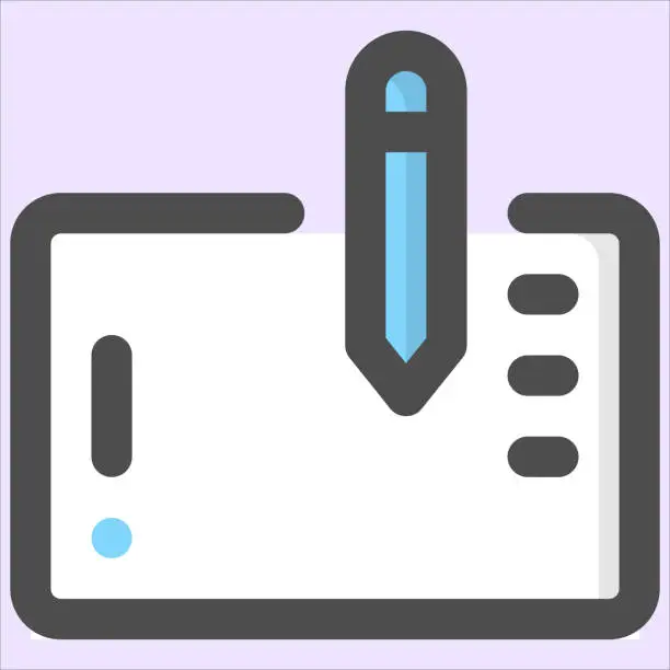 Vector illustration of graphic designer, pentab icon