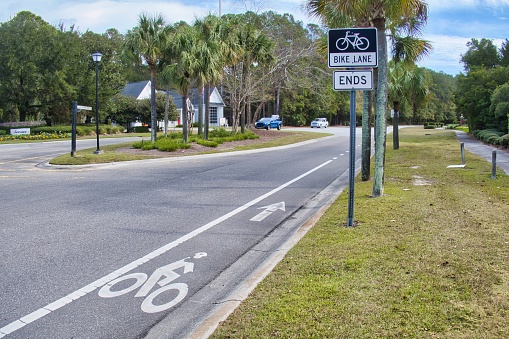 mount pleasant, united states - november 6 2022: sign for cyclists is indicating their rights on the road
