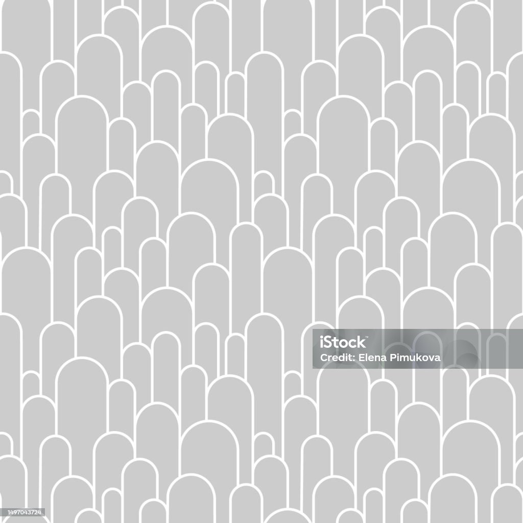 Linear Arcing Patterns Boho Arch Seamless Pattern Geometric Art Deco Simple Background White ...