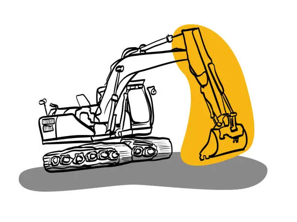 Vector illustration of ConstructionEquipmentRentalBackhoe 2