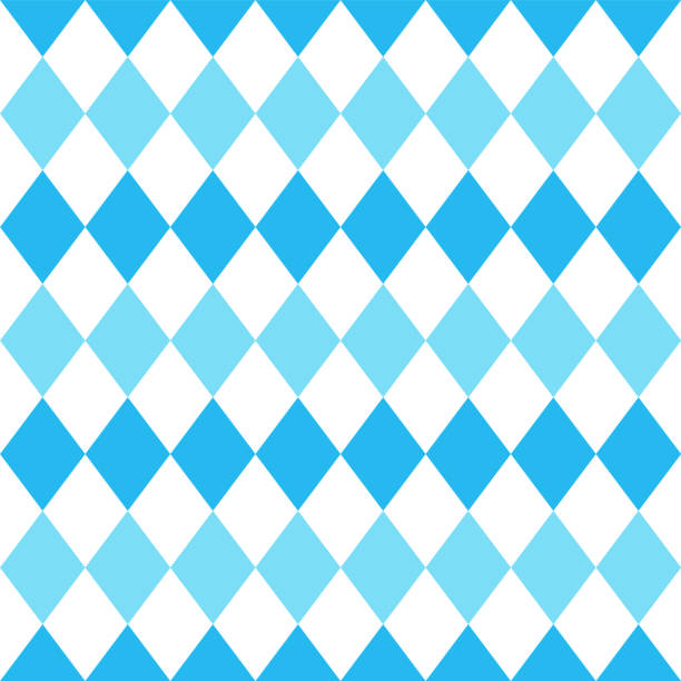 nahtloses oktoberfestmuster mit blauen rauten. oktoberfest-rautentextur für geschenkpapier - traditional sport sports flag golf flag golf stock-grafiken, -clipart, -cartoons und -symbole