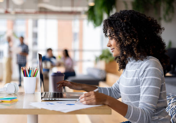 istock Female entrepreneur working on her laptop at the office 1497057661