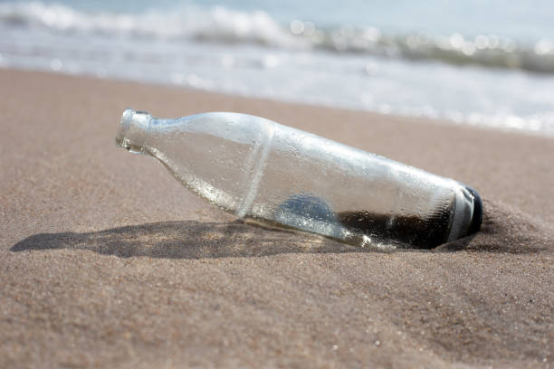 istock Glass bottle on the beach 1497058900