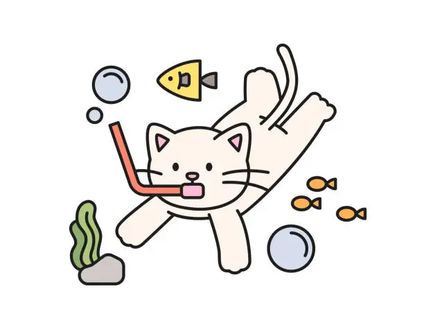 Vector illustration of Cute cat.