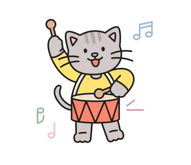 Vector illustration of Cute cat.