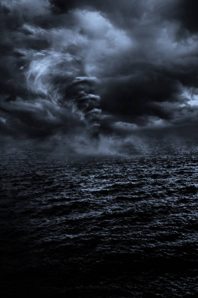 istock 3D Rendering Tornado in the ocean in the rainy season 1497065929