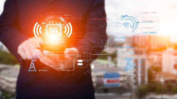 istock 5G Technology networks Internet connecting wireless devices around the world. 5G technology is essential to businesses in the digital world with smartphones in hand and icons connected to each other 1497066935