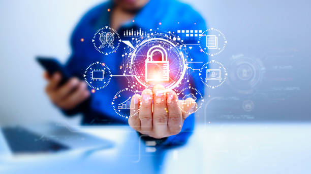 istock Cyber security concept protect information on internet network. Business scan keys unlock the screen with virtual screen interface to enter the network, futuristic virtual screen interface technology 1497067106