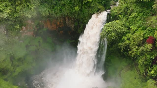Waterfall in the rainforest. Sumatra, Indonesia.