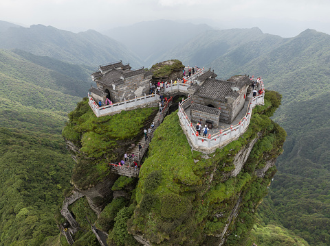 Aerial view of Fanjingshan mountain in Guizhou - China