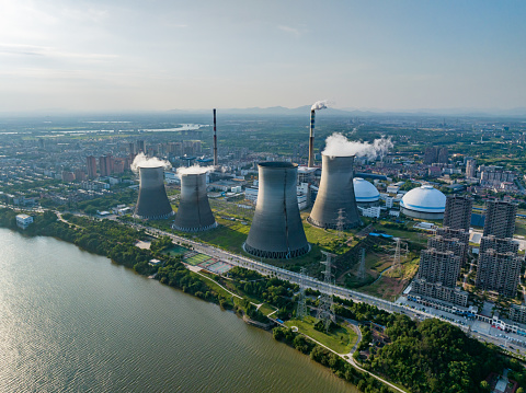 Dukovany cooling towers in power plants, thermal power plants, nuclear power plants