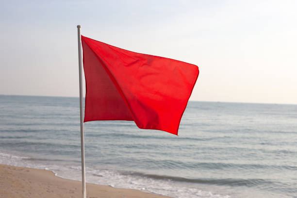 istock A red flag. Warning sign on the beach 1497086137
