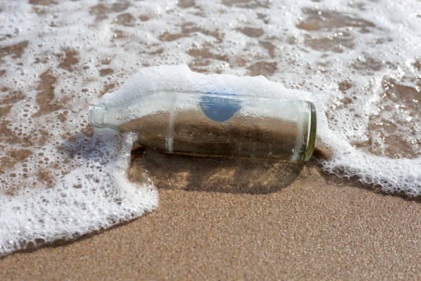 istock Glass bottle on the beach 1497087027