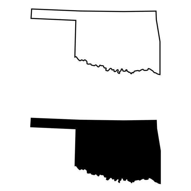 ilustrações, clipart, desenhos animados e ícones de mapa de oklahoma - oklahoma