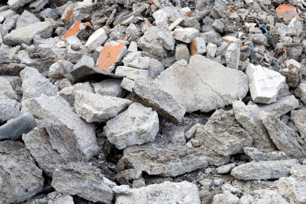 istock Piles of rubble after house demolition 1497090385
