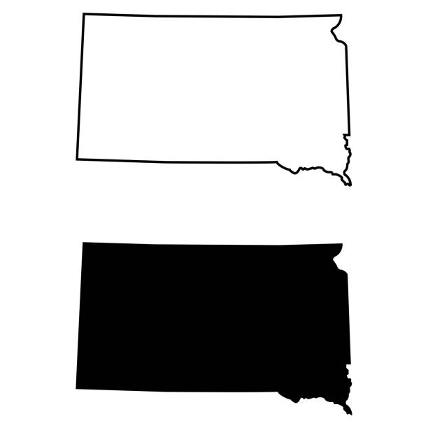South Dakota map vector of the South Dakota map south dakota stock illustrations