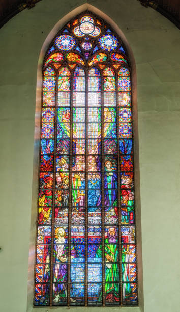 istock Stained glass window inside the Grote Kerk, Den Haag, The Hague. 1497093957