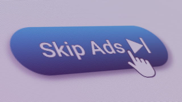 Skip Ads Click Button Extreme Close Up