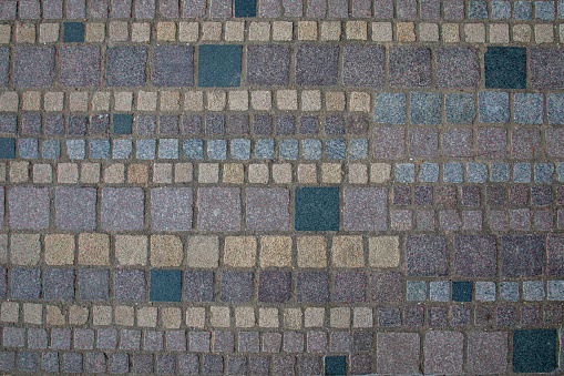 Stones grey floor pavement of city urban street background