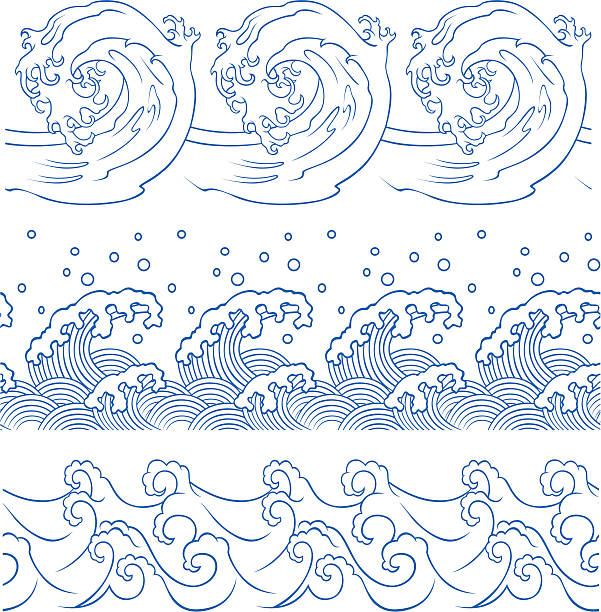 海の波を設定 - sea beach storm wave点のイラスト素材／クリップアート素材／マンガ素材／アイコン素材