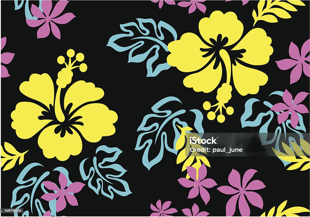 Hibiskusa kwiaty - Grafika wektorowa royalty-free (Wzór - Opis)