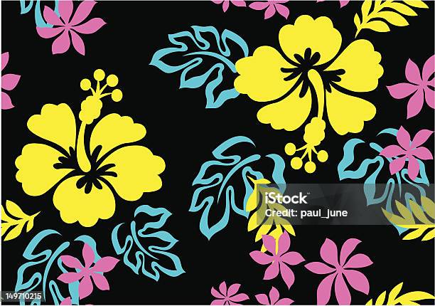 Hibiskusa Kwiaty - Stockowe grafiki wektorowe i więcej obrazów Wzór - Opis - Wzór - Opis, Polinezja, Sarong