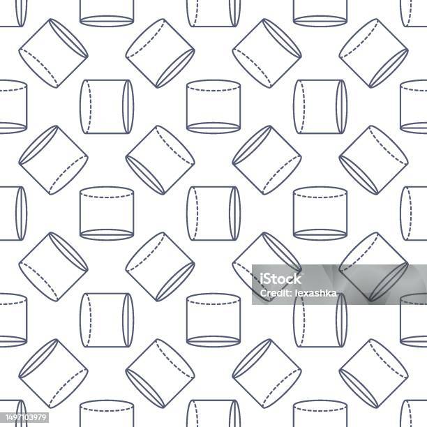 Cyliner Pattern Cylinder Vector Elementary Geometry Line Simple Seamless Pattern Stock ...