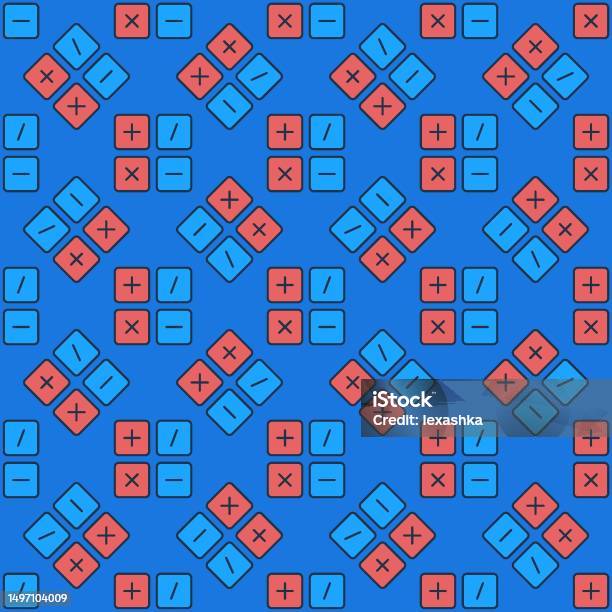 Basic Math Symbols Vector Mathematics Colored Seamless Pattern Stock ...