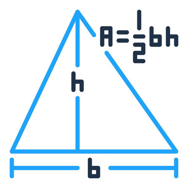 a=1/2bh 삼각형 개념의 벡터 영역 크리에이티브 아이콘 - geometry mathematics mathematical symbol triangle stock illustrations