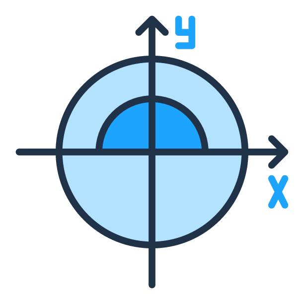 math circle 벡터 개념 파란색 아이콘 또는 로고 요소 - geometry mathematics mathematical symbol triangle stock illustrations