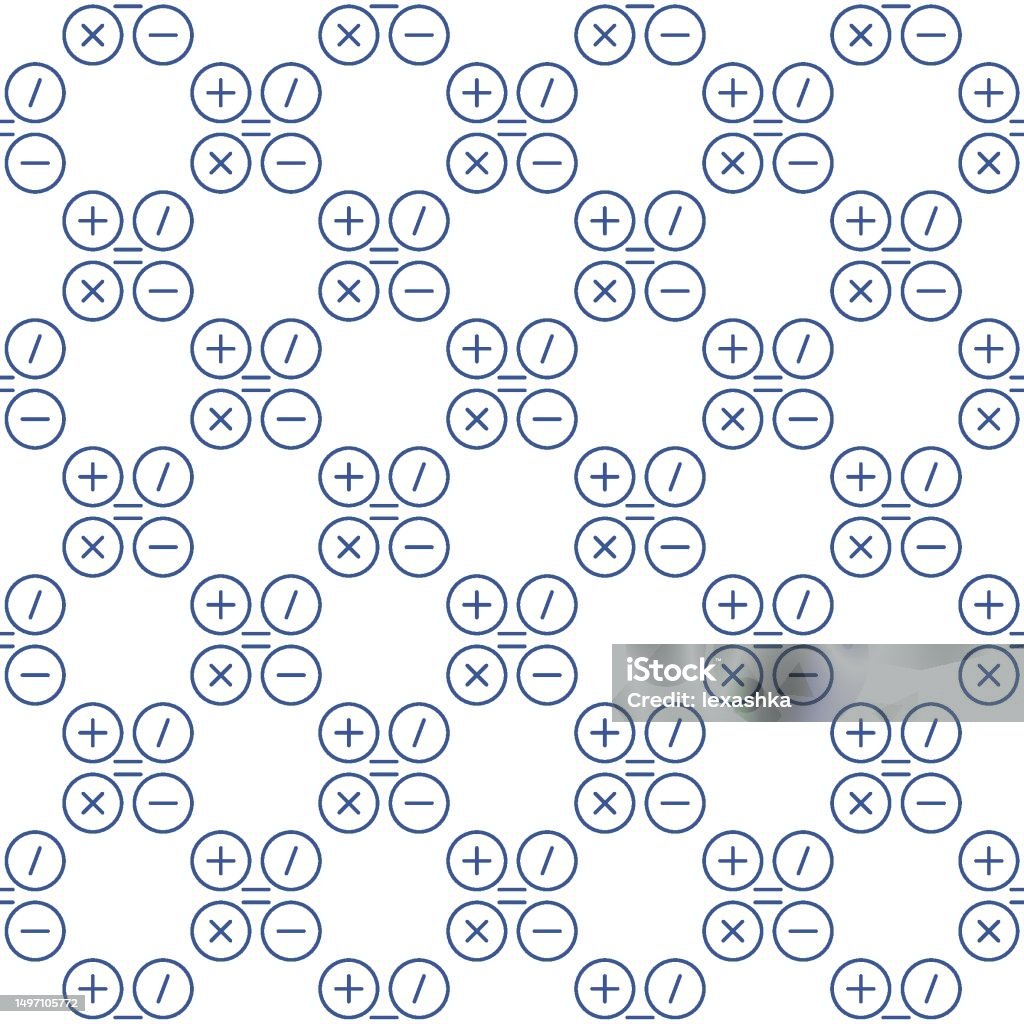 Basic Math Symbols Vector Basic Mathematical Symbols Vector Math Concept Line Seamless Pattern ...