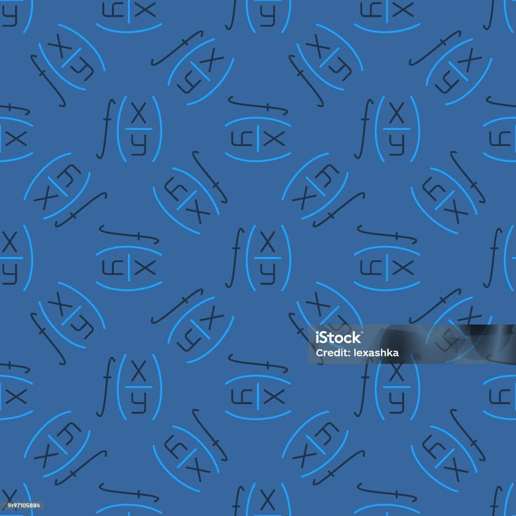Mathematics Function Vector Blue Modern Seamless Pattern Stock ...