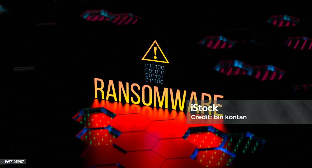 Ransomware Text Example Ransomware Text With Threat Sign Warning Ransomware Hacking Concept ...