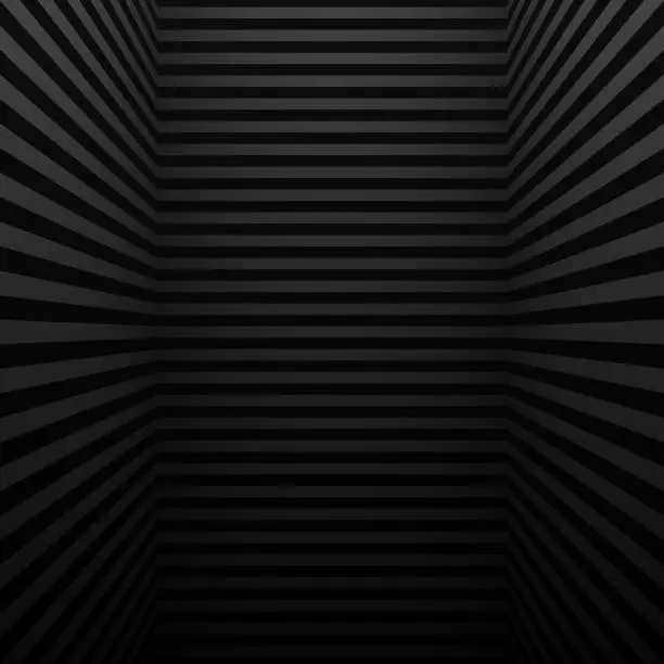 Vector illustration of Abstract striped background and Black gradient - Trendy 3D background