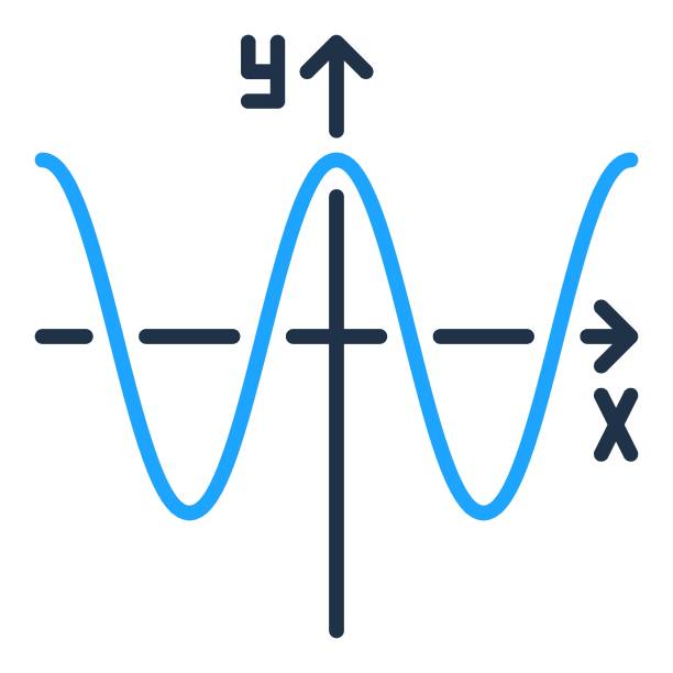 수학 그래프 벡터 수학 함수 개념 컬러 아이콘 - letter x axis letter y graph stock illustrations