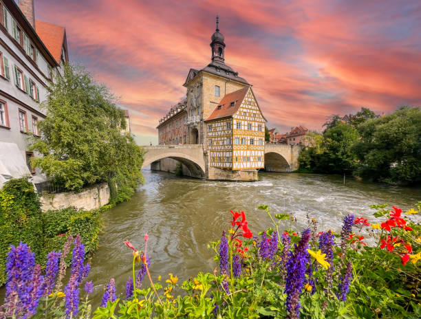 istock Old town hall in Bamberg with flowers in the foreground 1497110828