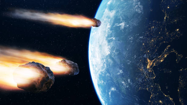 istock Meteorites coming towards planet earth 1497113174