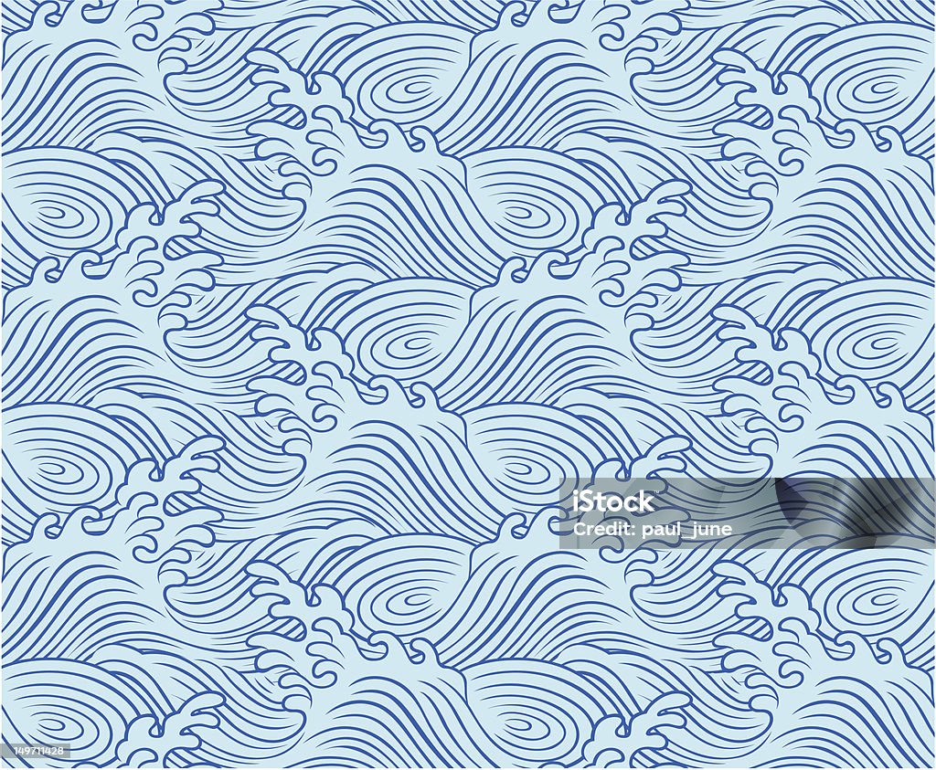 Powtórzyć ocean wave pattern - Grafika wektorowa royalty-free (Kultura Japonii)
