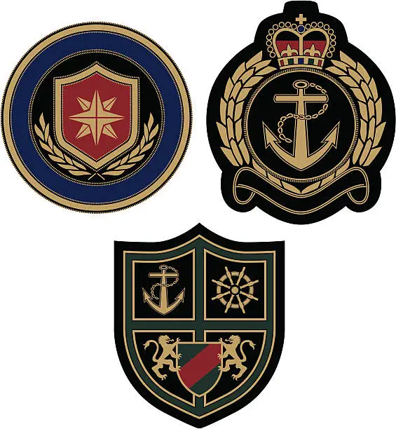 Vector illustration of sailor emblem badge design