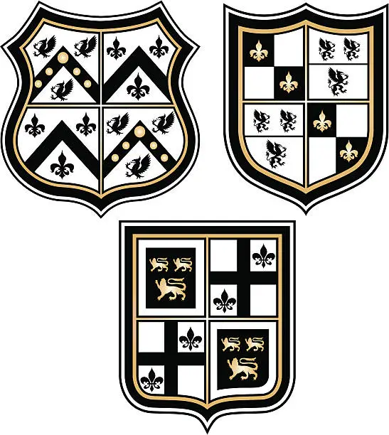 Vector illustration of shiny heraldic emblem design