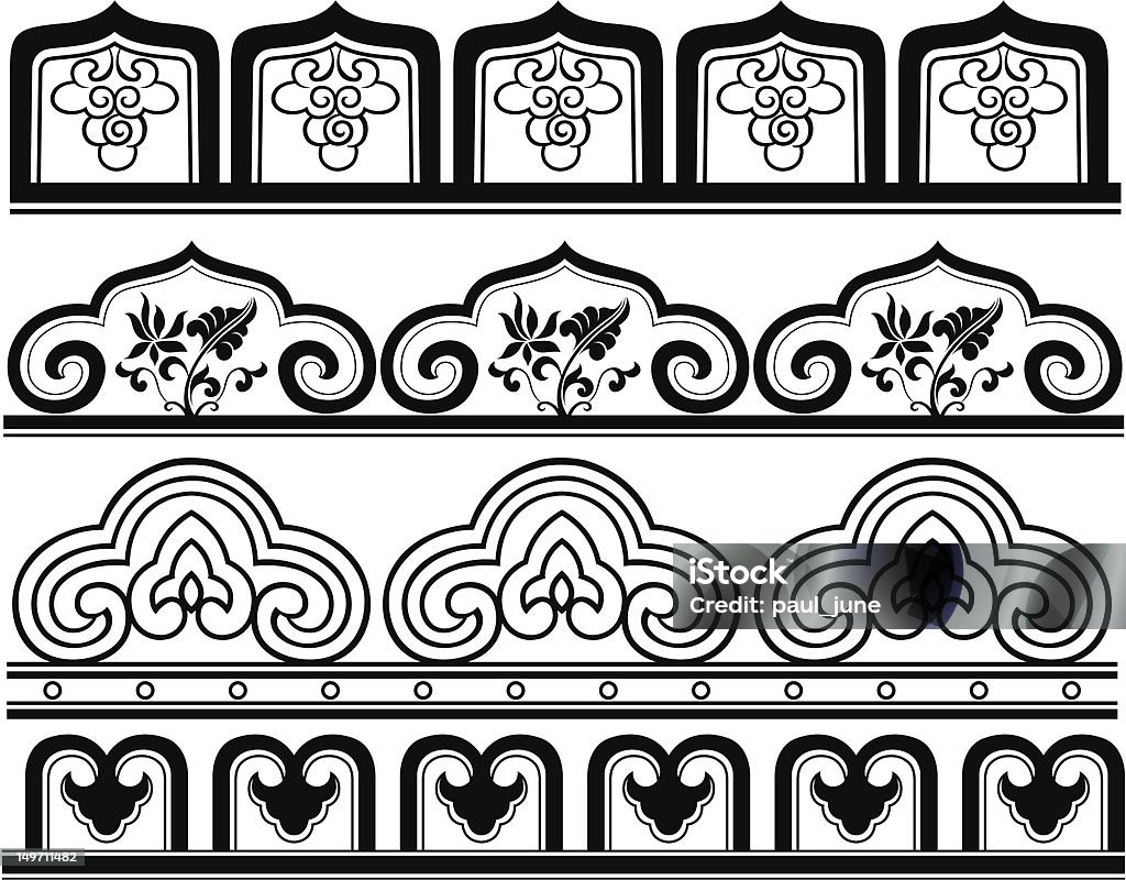 traditional repeated floral border Abstract stock vector