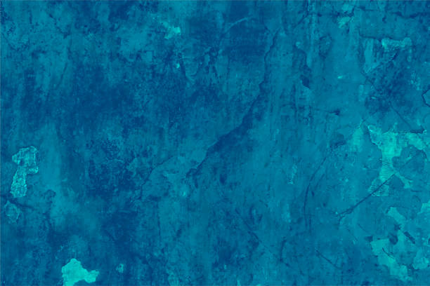 темный, яркий, бирюзово-синий, пятнистый, грязный, пятнистый, деревенский и размазанный, окрашенный мрамор, текстурированный, пустой, пустой - turquoise backgrounds wall paint stock illustrations
