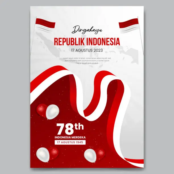 Vector illustration of Indonesia Independence Day August 17th and 78th Indonesia independence illustration poster design