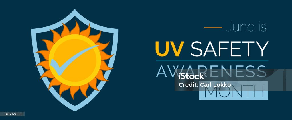Uv Safety Awareness Month July Sun Protection Month Vector Banner Stock ...