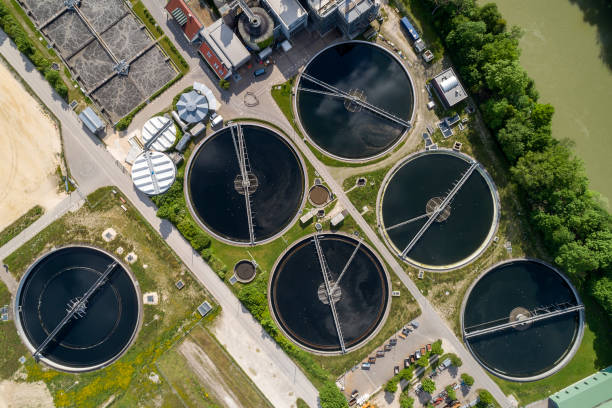 istock Sewage treatment plant from above 1497128572